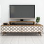Hanah Home Soporte TV moderno y elegante, Nogal y Blanco, Ancho 140 cm
